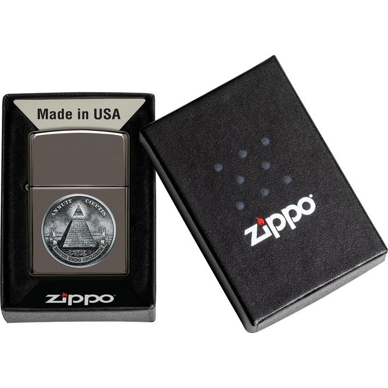 Zippo Lighter Dollar Seal Windproof All Metal Construction And Dimensions: 0.5" x 2.25" Made in USA 19840 -Zippo - Survivor Hand Precision Knives & Outdoor Gear Store