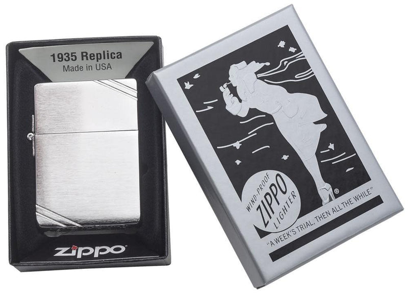 Zippo Lighter 1935 Replica With Slashes Feature Windproof All Metal Construction 19995 -Zippo - Survivor Hand Precision Knives & Outdoor Gear Store