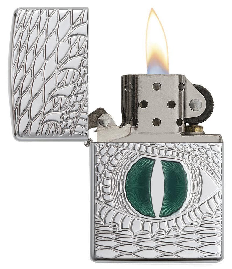 Zippo Lighter Green Dragon Eye Feature Windproof All Metal Construction 28807 -Zippo - Survivor Hand Precision Knives & Outdoor Gear Store