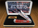 Case XX Star Spangled Banner Trapper Pocket Knife Stainless Steel Blades Red Bone Handle SSBRPB -Case Cutlery - Survivor Hand Precision Knives & Outdoor Gear Store