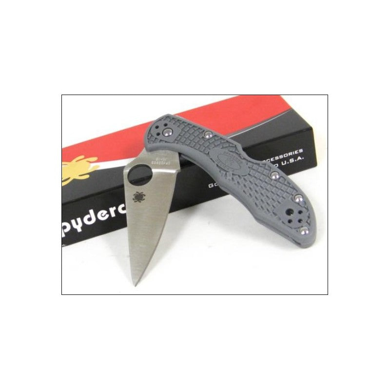 Spyderco Delica Lockback Folding Knife 3" VG-10 Steel Blade Gray FRN Handle C11FPGY -Spyderco - Survivor Hand Precision Knives & Outdoor Gear Store