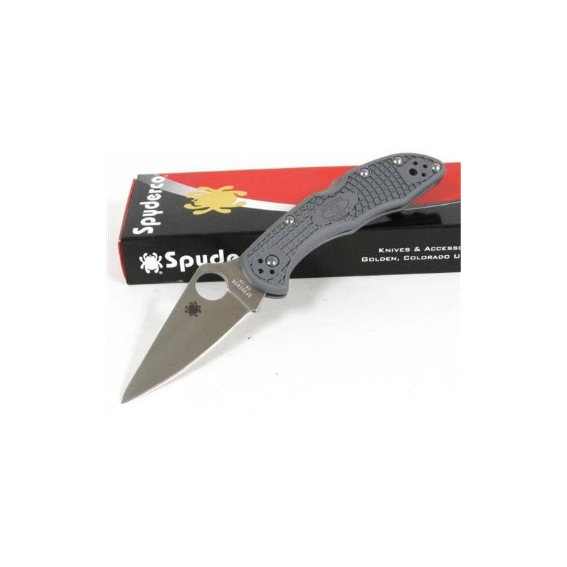 Spyderco Delica Lockback Folding Knife 3" VG-10 Steel Blade Gray FRN Handle C11FPGY -Spyderco - Survivor Hand Precision Knives & Outdoor Gear Store