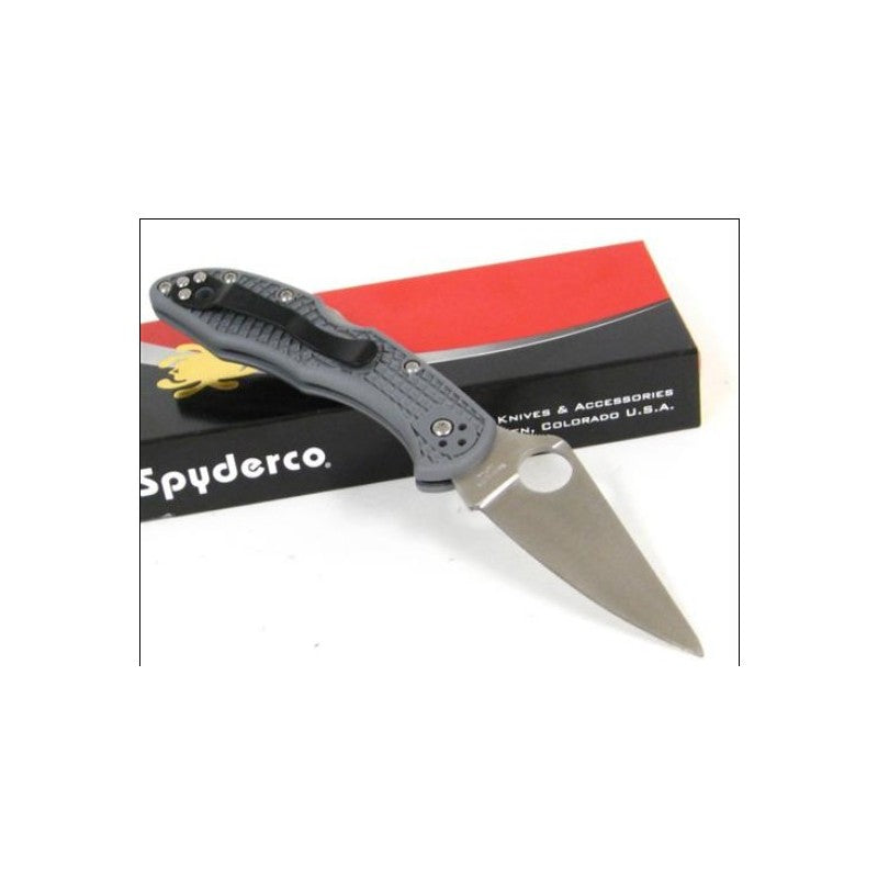 Spyderco Delica Lockback Folding Knife 3" VG-10 Steel Blade Gray FRN Handle C11FPGY -Spyderco - Survivor Hand Precision Knives & Outdoor Gear Store