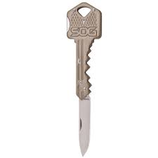 SOG Key Lockback Folding Knife 1.5" Stainless Steel Blade Brass Tone Stainless Body KEY102CP -SOG - Survivor Hand Precision Knives & Outdoor Gear Store