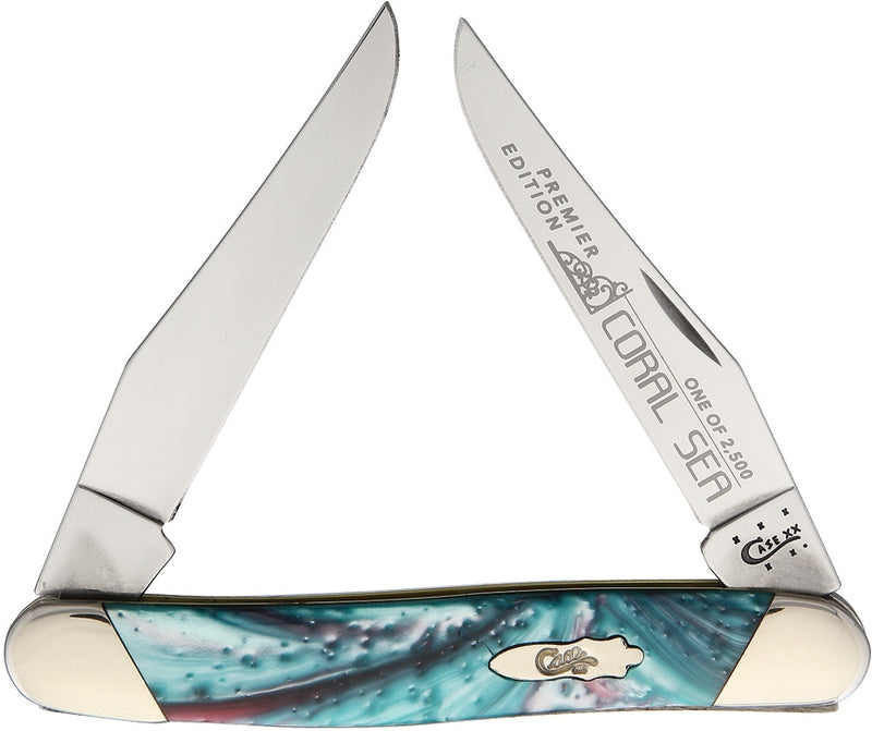 Case XX Muskrat Pocket Knife Stainless Steel Blades Coral Sea Corelon Handle S9200CS -Case Cutlery - Survivor Hand Precision Knives & Outdoor Gear Store