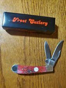 Frost Cutlery Copperhead Pocket Knife Stainless Steel Blades Red Pick Bone Handle 950RPB -Frost Cutlery - Survivor Hand Precision Knives & Outdoor Gear Store