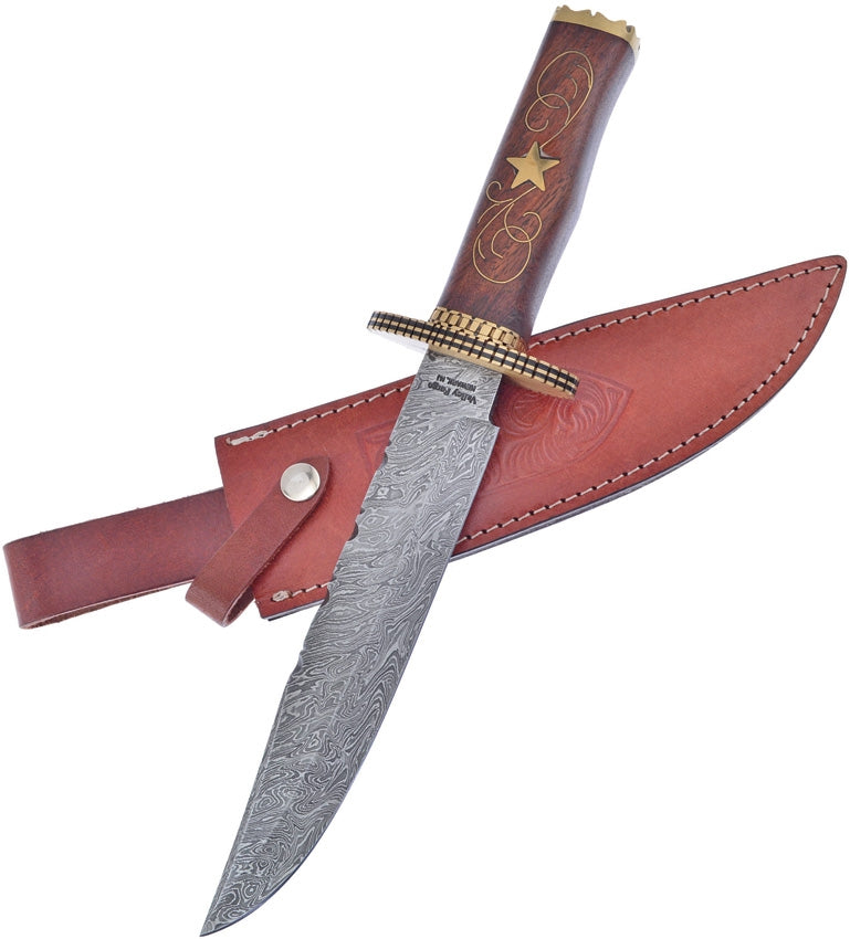 Frost Cutlery Bowie Fixed Knife 8.5" Damascus Steel Blade Walnut Handle VFD52 -Frost Cutlery - Survivor Hand Precision Knives & Outdoor Gear Store