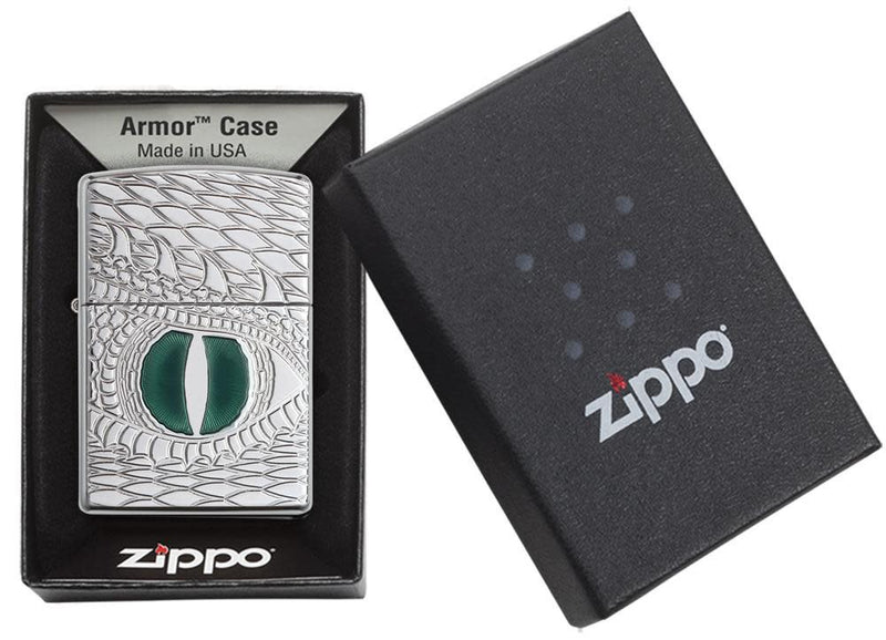 Zippo Lighter Green Dragon Eye Feature Windproof All Metal Construction 28807 -Zippo - Survivor Hand Precision Knives & Outdoor Gear Store