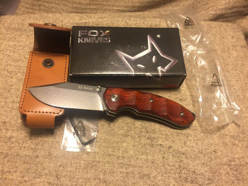 Fox Ravn Linerlock Folding Knife 3.5" N690Co Steel Blade Cocobolo Wood Handle 514 -Fox - Survivor Hand Precision Knives & Outdoor Gear Store