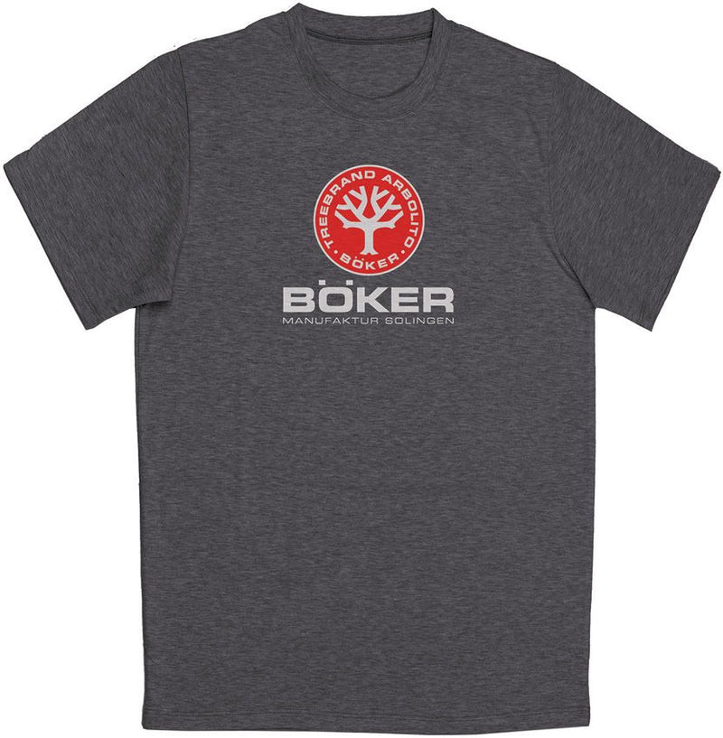 Boker T-Shirt Large Logo on Front / Gray Cotton Construction 09SH003 -Boker - Survivor Hand Precision Knives & Outdoor Gear Store