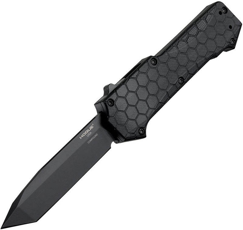 Hoge Compound OTF Folding Automatic Knife 3.5" CPM S30V Steel Tanto Blade Black G10 Handle 34026 -Hogue - Survivor Hand Precision Knives & Outdoor Gear Store
