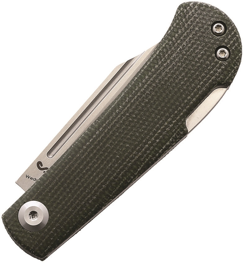 Kansept Knives Wedge Lockback Folding Knife 2.25" 154CM Steel Clip Point Blade Green Canvas Micarta Handle 2026B4 -Kansept Knives - Survivor Hand Precision Knives & Outdoor Gear Store