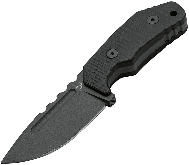 Boker Plus Little Dvalin Fixed Knife 3.13" D2 Tool Steel Blade Black G10 Handle 02BO033 -Boker Plus - Survivor Hand Precision Knives & Outdoor Gear Store