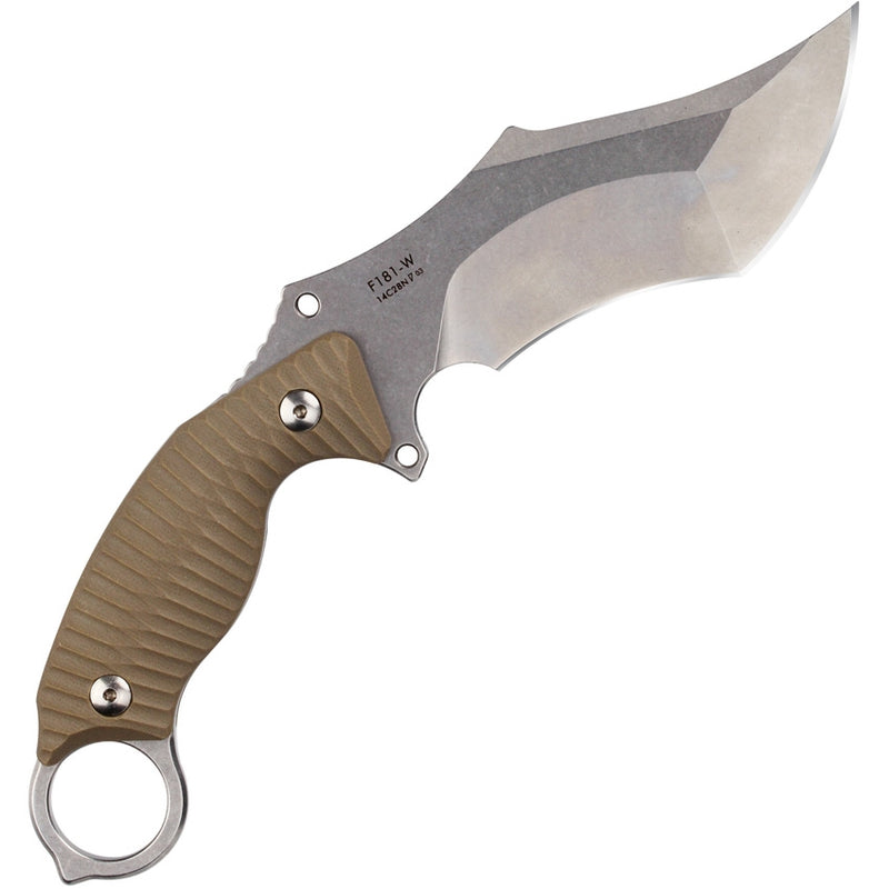 RUIKE F181 Fixed Knife 4.5" 14C28N Sandvik Steel Full Tang Blade Sculpted Tan G10 Handle 181W -RUIKE - Survivor Hand Precision Knives & Outdoor Gear Store