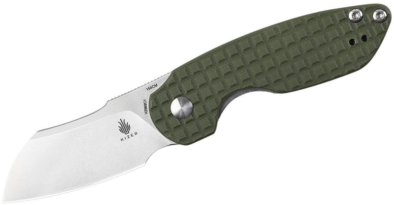 Kizer Cutlery October Mini Folding Knife 2.54" 154CM Steel Sheepsfoot Blade Green G10 Handle 2569C1 -Kizer Cutlery - Survivor Hand Precision Knives & Outdoor Gear Store