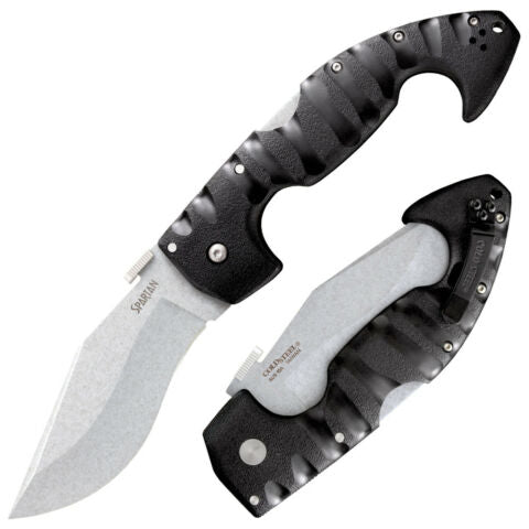 Cold Steel Spartan Folding Knife 4.5" Serrated AUS-10A Steel Blade Black Griv-Ex Handle 21SS -Cold Steel - Survivor Hand Precision Knives & Outdoor Gear Store