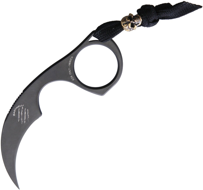 Bastinelli Creations Diagnostic Fixed Knife 1.5" Black PVD Coated N690Co Steel Karambit Blade One Piece Construction 05Z -Bastinelli Creations - Survivor Hand Precision Knives & Outdoor Gear Store