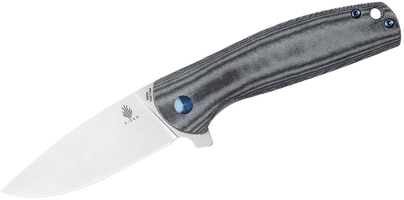 Kizer Cutlery Gemini Linerlock Folding Knife 3.12" N690 Steel Blade Black Micarta Handle 3471N4 -Kizer Cutlery - Survivor Hand Precision Knives & Outdoor Gear Store