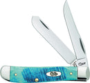 Case XX Mini Trapper Pocket Knife Stainless Blades Caribbean Blue Jigged Bone 25593 -Case Cutlery - Survivor Hand Precision Knives & Outdoor Gear Store