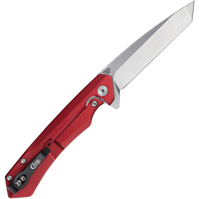 Case XX Kinzua Folding Knife 3.75" S35VN Steel Tanto Blade Red Aluminum Handle 64664 -Case Cutlery - Survivor Hand Precision Knives & Outdoor Gear Store