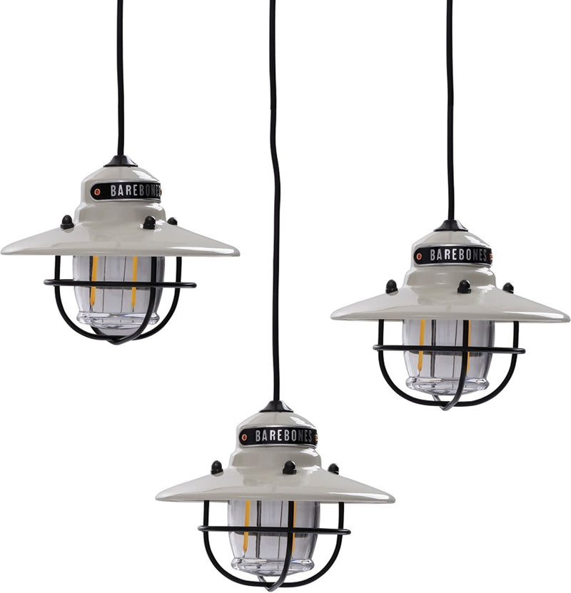 Barebones Living Edison String Lights Rechargable/Water Resistant White Stamped Steel Construction RE215 -Barebones Living - Survivor Hand Precision Knives & Outdoor Gear Store