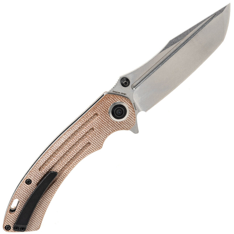 Kansept Knives Pretatout Linerlock Folding Knife 3.5" 154CM Steel Tanto Blade Tan Micarta Handle 1032TI -Kansept Knives - Survivor Hand Precision Knives & Outdoor Gear Store