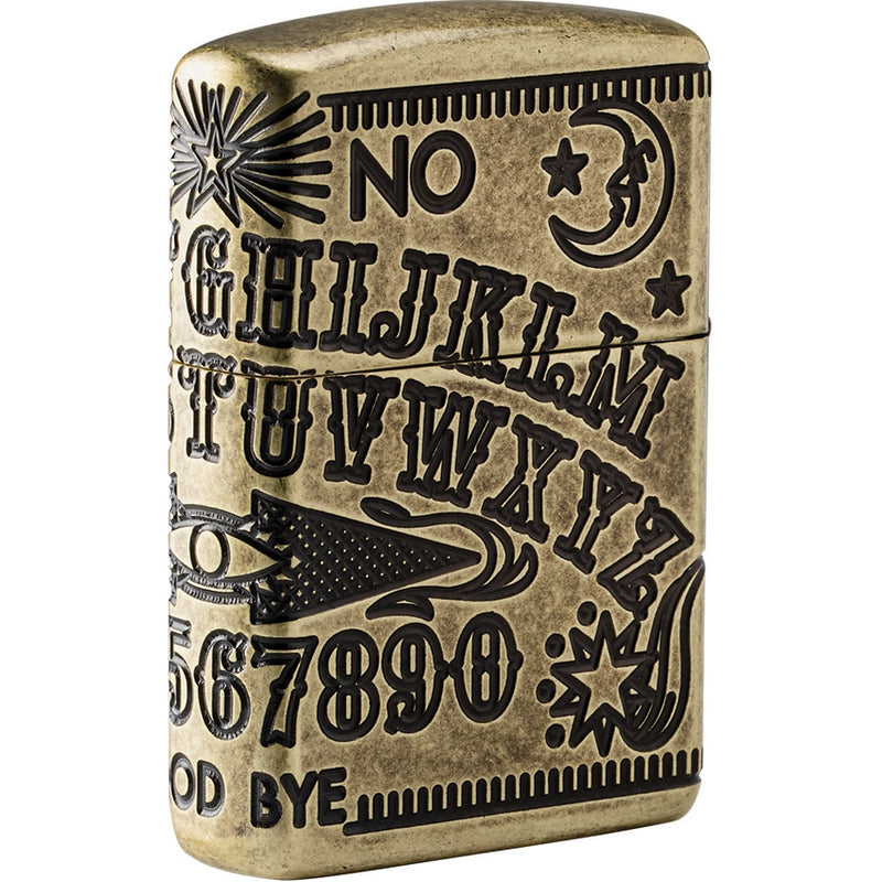 Zippo Lighter Ouija Board Dimensions: 1.44" x 2.25" Antique Brass Gift Boxed 11329 -Zippo - Survivor Hand Precision Knives & Outdoor Gear Store