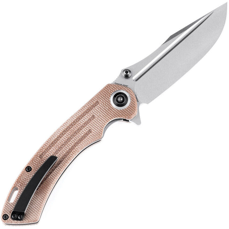 Kansept Knives Pretatout Linerlock Folding Knife 3.5" 154CM Steel Clip Point Blade Tan Micarta Handle 1032A3 -Kansept Knives - Survivor Hand Precision Knives & Outdoor Gear Store