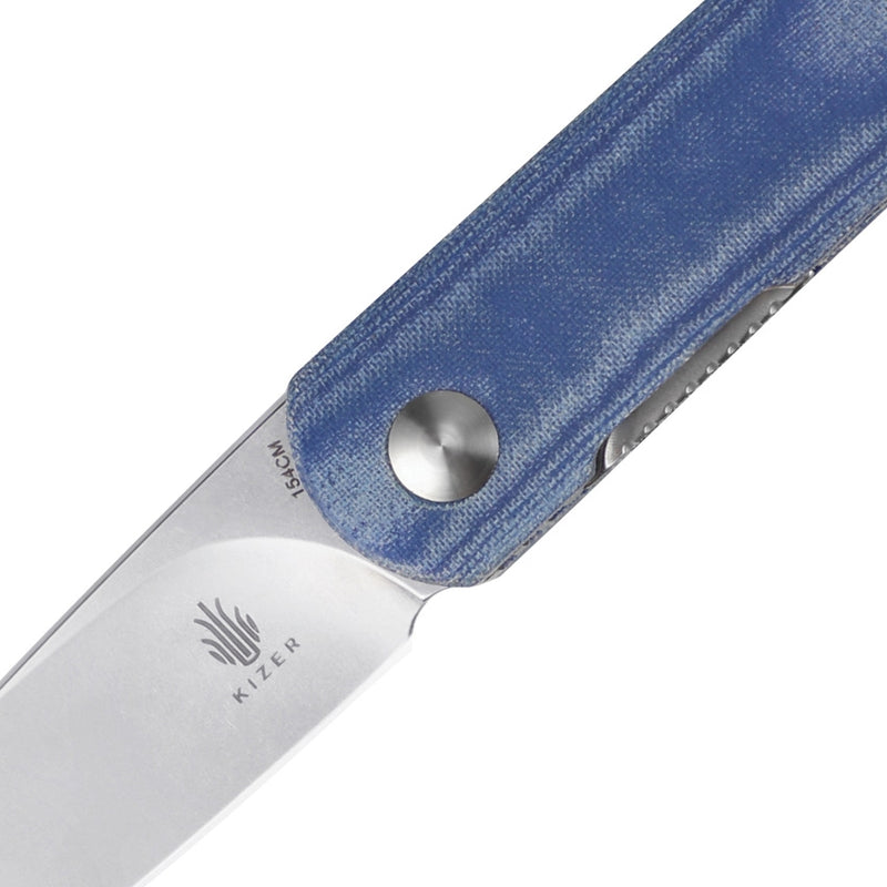 Kizer Cutlery Feist Liner Denim Mic Folding Knife 2.8" 154CM Steel Blade Blue Micarta Handle 3499C1 -Kizer Cutlery - Survivor Hand Precision Knives & Outdoor Gear Store