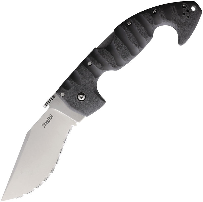 Cold Steel Spartan Folding Knife 4.5" Serrated AUS-10A Steel Blade Black Griv-Ex Handle 21SS -Cold Steel - Survivor Hand Precision Knives & Outdoor Gear Store