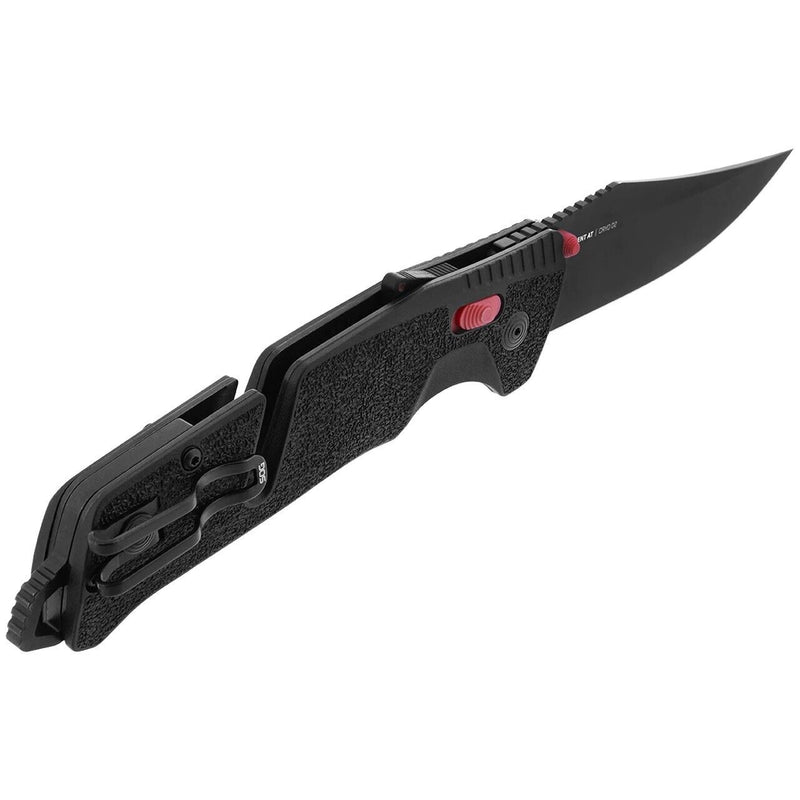 SOG Trident MK3 AT-X Lock A/O Folding Knife 3.75" D2 Tool Steel Clip Point Blade Black/Red GRN Handle 11120157 -SOG - Survivor Hand Precision Knives & Outdoor Gear Store