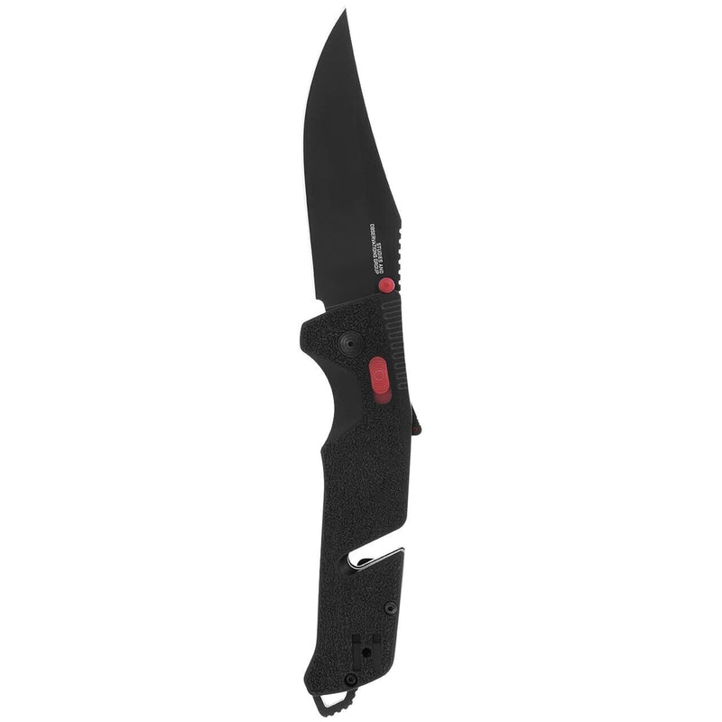 SOG Trident MK3 AT-X Lock A/O Folding Knife 3.75" D2 Tool Steel Clip Point Blade Black/Red GRN Handle 11120157 -SOG - Survivor Hand Precision Knives & Outdoor Gear Store