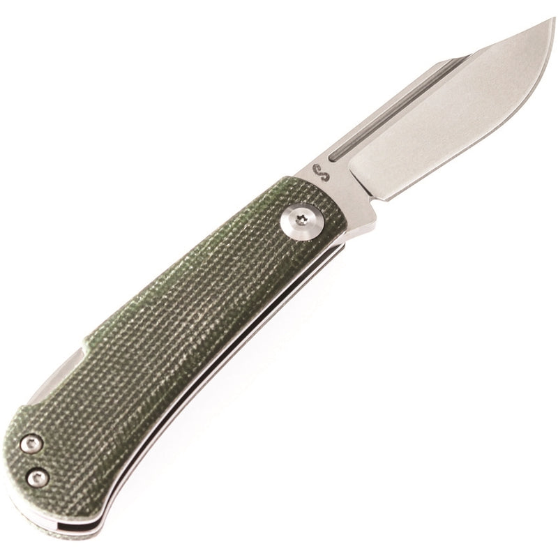 Kansept Knives Wedge Lockback Folding Knife 2.25" 154CM Steel Clip Point Blade Green Canvas Micarta Handle 2026B4 -Kansept Knives - Survivor Hand Precision Knives & Outdoor Gear Store