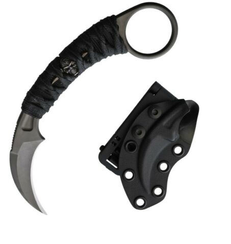 Bastinelli Creations Knife 1.63" Bohler N690 Steel Karambit Blade Black Cord Wrapped Handle 202BM -Bastinelli Creations - Survivor Hand Precision Knives & Outdoor Gear Store