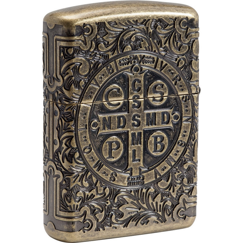 Zippo Lighter St. Benedict Armor Series With 360 Degree All Brass Construction 06197 -Zippo - Survivor Hand Precision Knives & Outdoor Gear Store