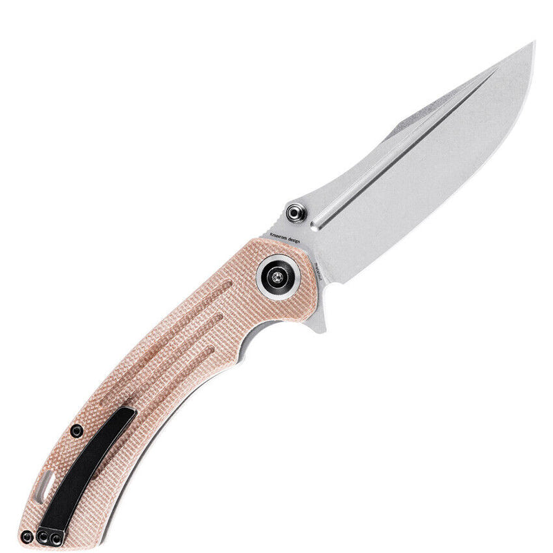 Kansept Knives Pretatout Linerlock Folding Knife 3.5" 154CM Steel Clip Point Blade Tan Micarta Handle 1032A3 -Kansept Knives - Survivor Hand Precision Knives & Outdoor Gear Store