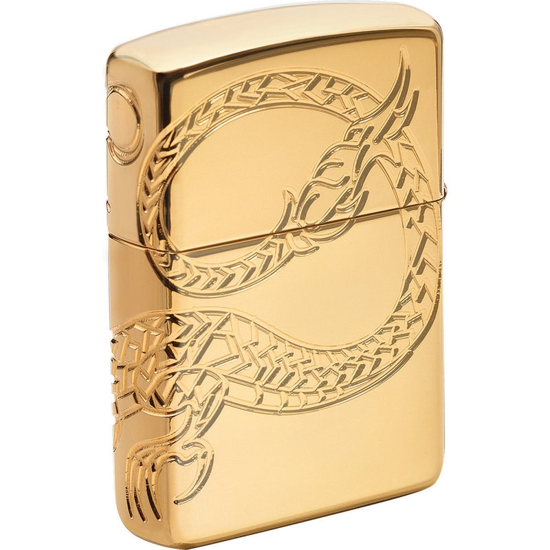 Zippo Asian 1.44" x 2.25" Dragon Armor Series With 360 Degree MultiCut Engraving 11797 -Zippo - Survivor Hand Precision Knives & Outdoor Gear Store