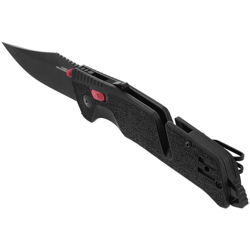 SOG Trident MK3 AT-X Lock A/O Folding Knife 3.75" D2 Tool Steel Clip Point Blade Black/Red GRN Handle 11120157 -SOG - Survivor Hand Precision Knives & Outdoor Gear Store