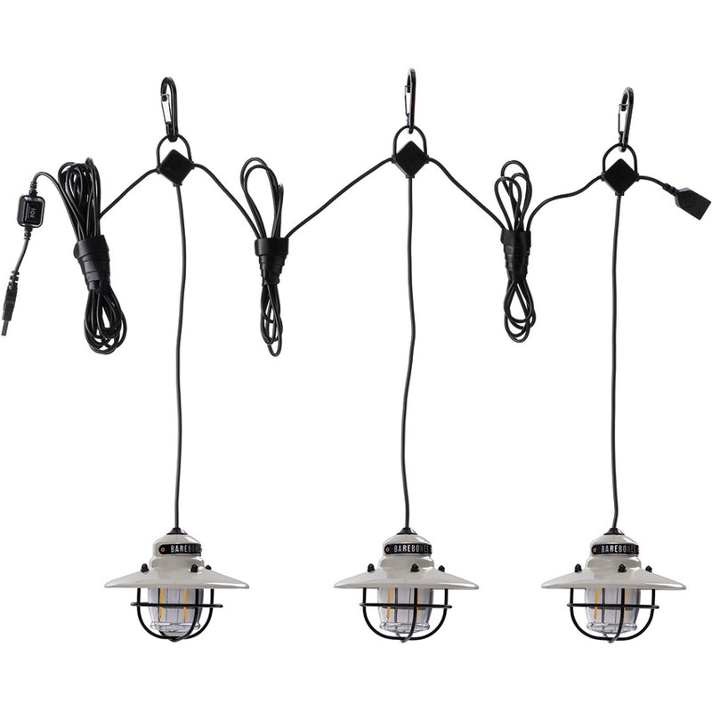 Barebones Living Edison String Lights Rechargable/Water Resistant White Stamped Steel Construction RE215 -Barebones Living - Survivor Hand Precision Knives & Outdoor Gear Store