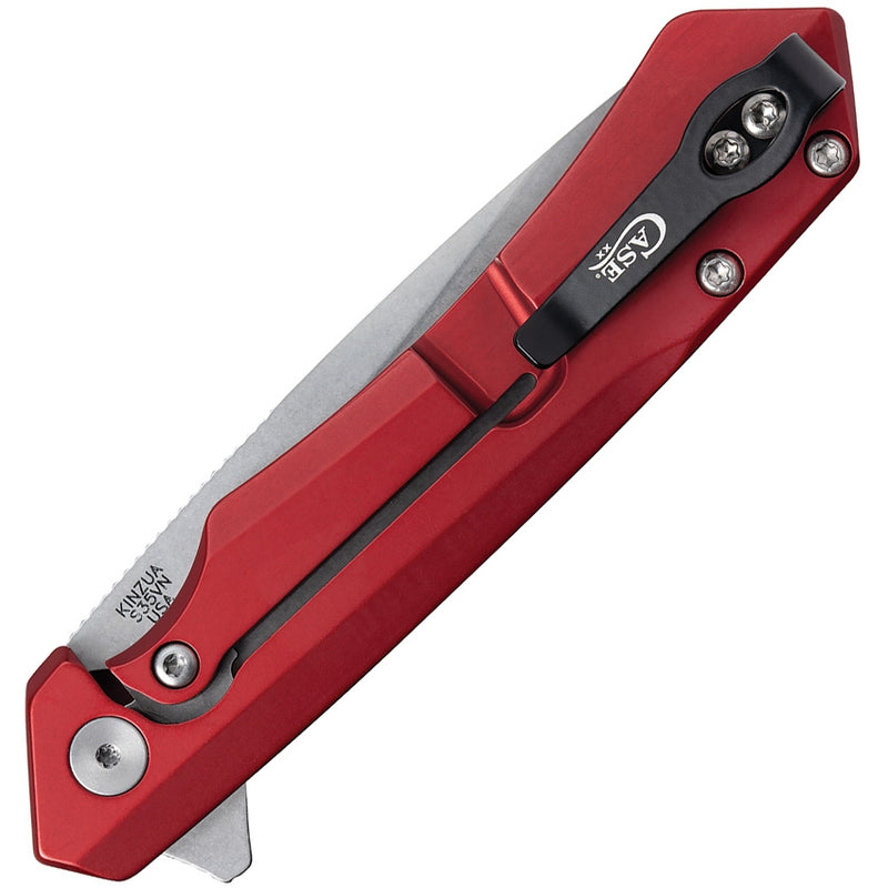Case XX Kinzua Folding Knife 3.75" S35VN Steel Tanto Blade Red Aluminum Handle 64664 -Case Cutlery - Survivor Hand Precision Knives & Outdoor Gear Store