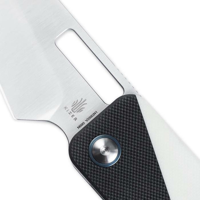 Kizer Cutlery Walnut Folder Pocket Knife 1.88" Bohler N690 Steel Blade G10 Black/White Handle 2592N1 -Kizer Cutlery - Survivor Hand Precision Knives & Outdoor Gear Store
