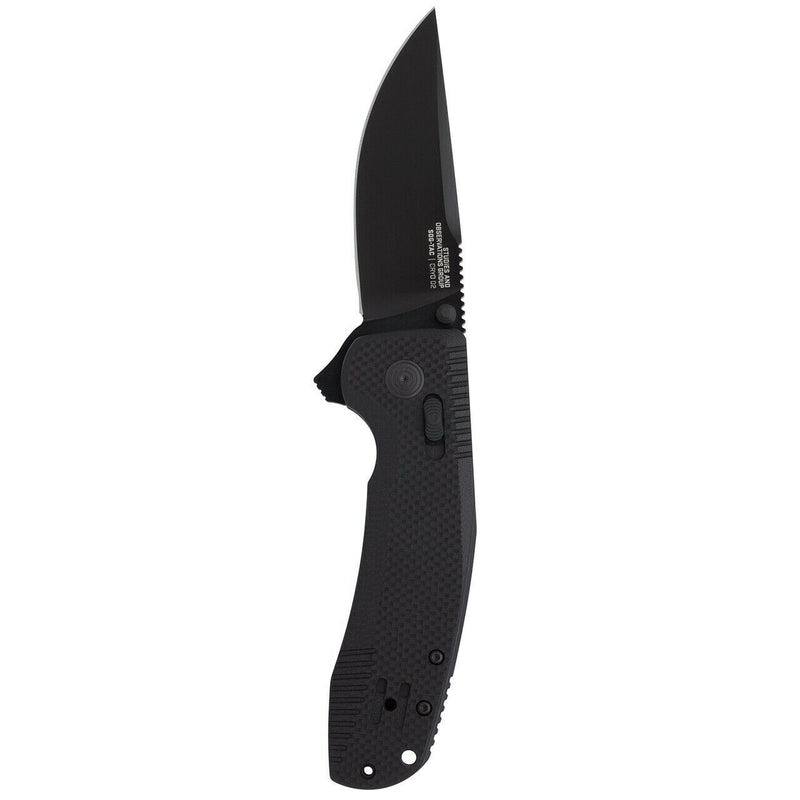 SOG Tac XR Lock Blackout Folding Knife 3.38" D2 Tool Steel Blade Black G10 Handle 12380157 -SOG - Survivor Hand Precision Knives & Outdoor Gear Store