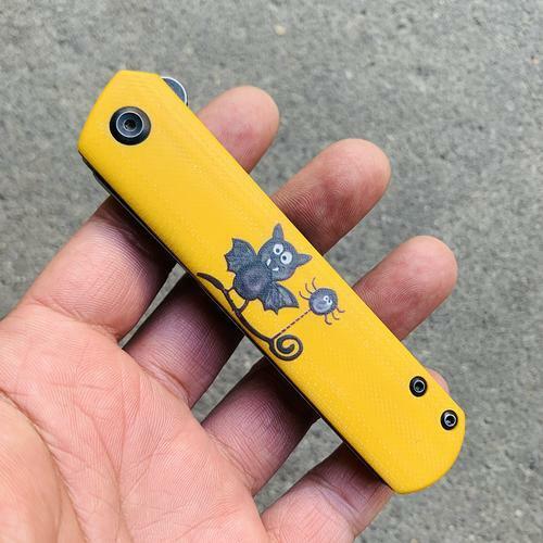 Kansept Knives Foosa Folder Folding Knife 3'' 154CM Steel Blade Yellow G10 Handle 2020T8 -Kansept Knives - Survivor Hand Precision Knives & Outdoor Gear Store