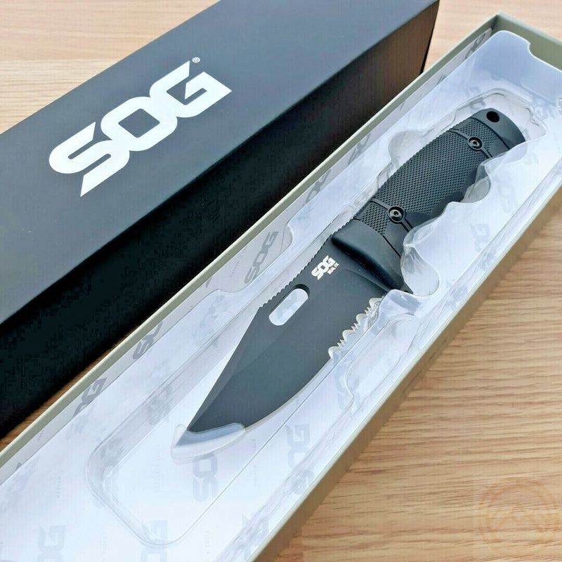 SOG Seal FX Fixed Knife 4.25" Part Serrated CPM-S35VN Steel Full Blade Black GRN Handle 17210157 -SOG - Survivor Hand Precision Knives & Outdoor Gear Store