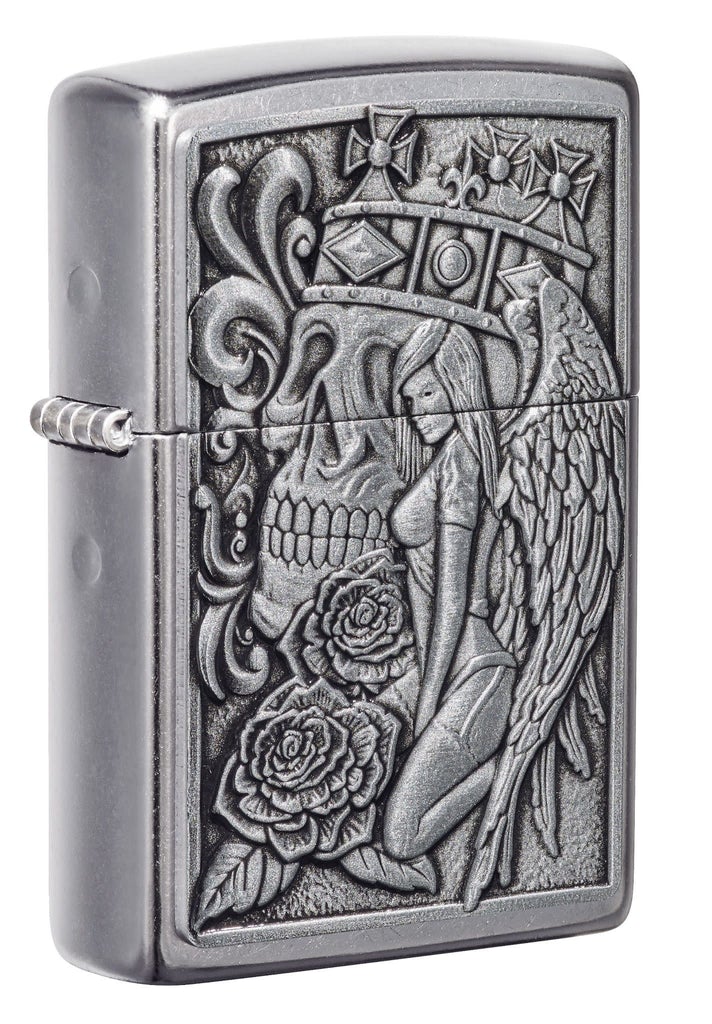 Zippo Lighter Skull And Angel Feature Windproof All Metal Construction 19938 -Zippo - Survivor Hand Precision Knives & Outdoor Gear Store