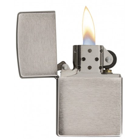 Zippo Lighter Brushed Chrome Feature Wind Resistant Lighting 11222 -Zippo - Survivor Hand Precision Knives & Outdoor Gear Store