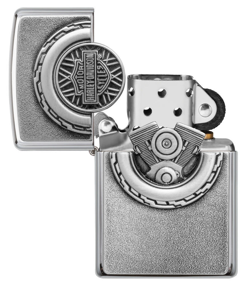 Zippo Harley-Davidson Design Street Chrome Lighter Windproof And All Metal Construction 14490 -Zippo - Survivor Hand Precision Knives & Outdoor Gear Store