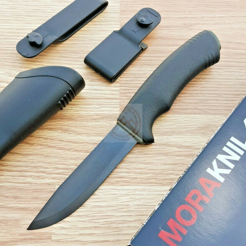 Mora Bushcraft Fixed Knife 4.25" High Carbon Steel Blade Black Rubberized Handle 01627 -Mora - Survivor Hand Precision Knives & Outdoor Gear Store