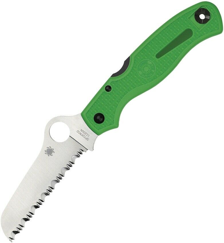 Spyderco Atlantic Salt Lockback Folding Knife 3.63" LC 200 N Tool Steel Blade Green Bi-Directional Texture FRN Handle 89FSGR -Spyderco - Survivor Hand Precision Knives & Outdoor Gear Store