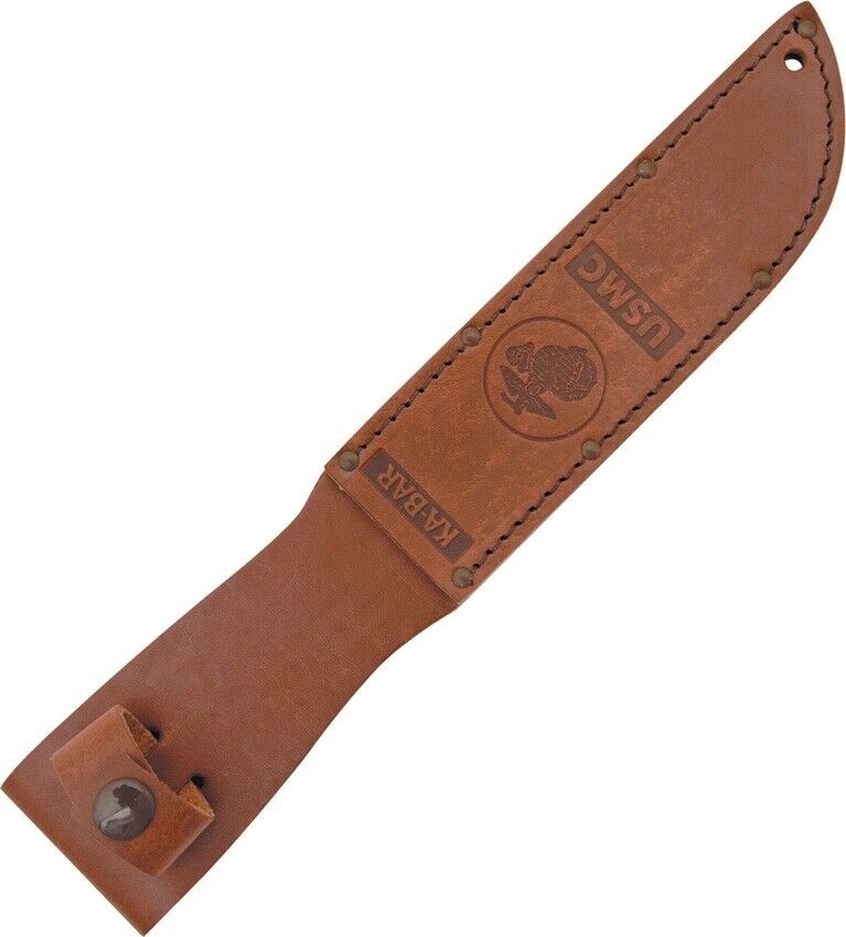 KA-BAR USMC Fighting Brown Leather Belt Sheath Embossed With Marine Corp Logo 1217S -Ka-Bar - Survivor Hand Precision Knives & Outdoor Gear Store